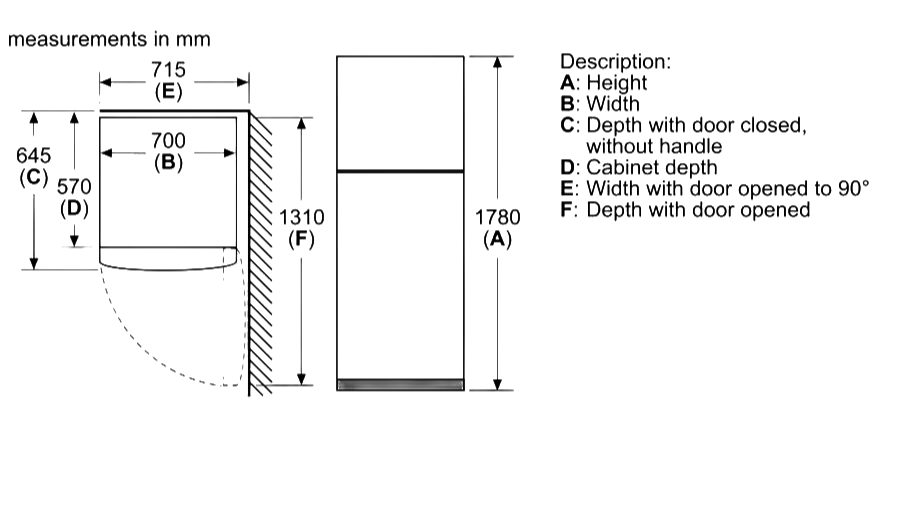 Bosch – Réfrigérateur VitaFresh 328 L – KDN43NL2M8