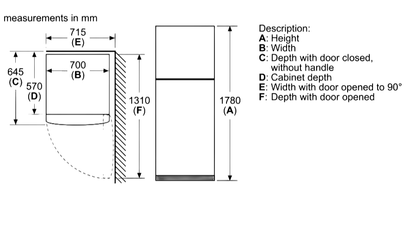 Bosch – Réfrigérateur VitaFresh 328 L – KDN43NL2M8